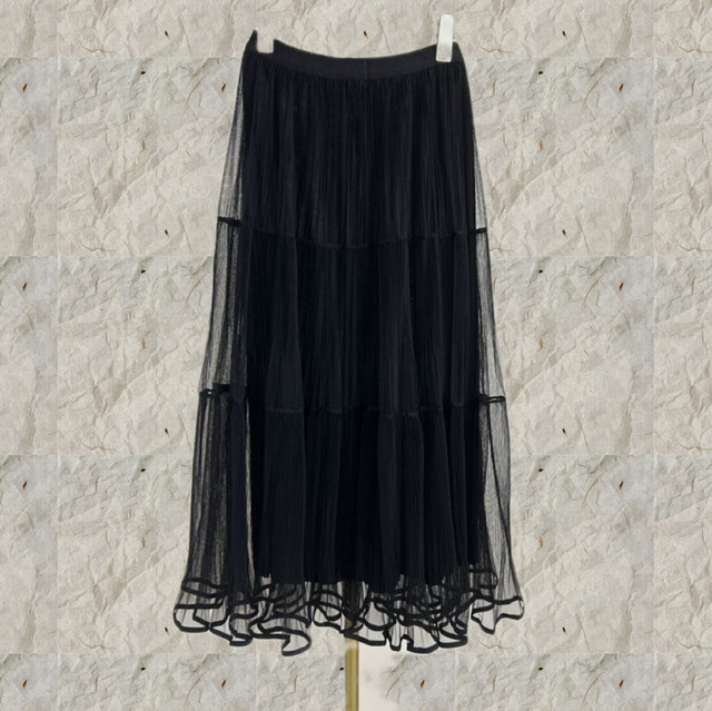 33016 European fashion versatile mid-length rear gauze skirt skirt cake skirt slimming new spring 2025