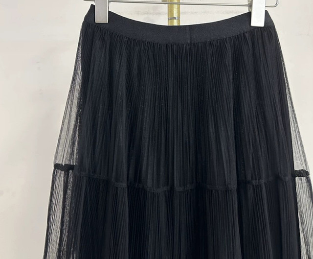 33016 European fashion versatile mid-length rear gauze skirt skirt cake skirt slimming new spring 2025