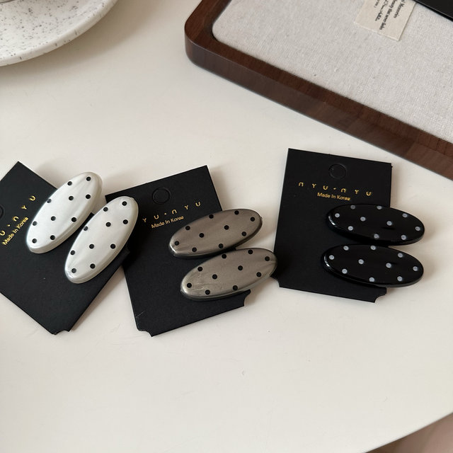 Small and exquisite polka dot hair clip female internet celebrity forehead hair duckbill clip temperament side bang clip headdress hair card