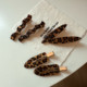 Autumn and winter new brown leopard print hairpin bangs clip broken hair side clip temperament versatile autumn and winter new side clip hairpin
