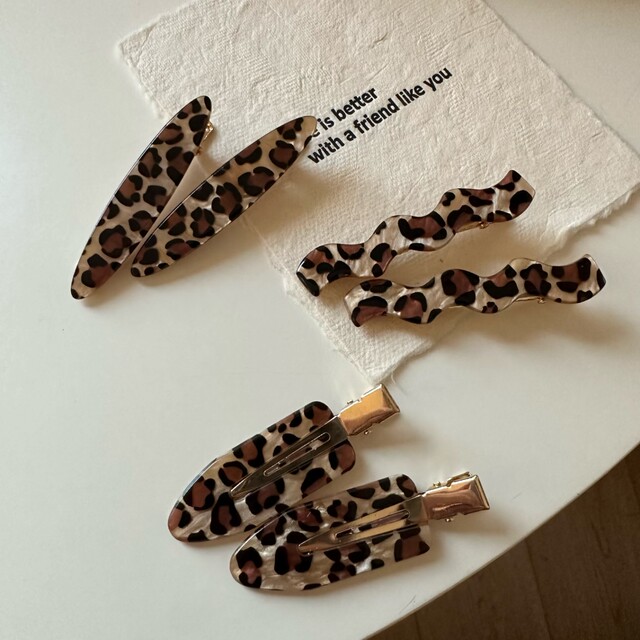 Autumn and winter new brown leopard print hairpin bangs clip broken hair side clip temperament versatile autumn and winter new side clip hairpin