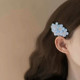 Green and spring girl sweet cherry blossom hairpin knitted embroidered flower bangs side clip hair accessories new style headdress
