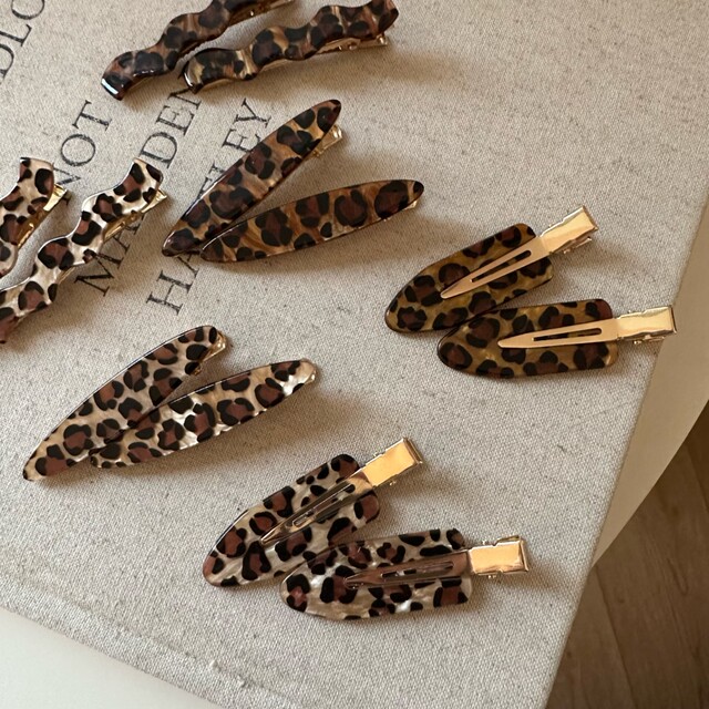Autumn and winter new brown leopard print hairpin bangs clip broken hair side clip temperament versatile autumn and winter new side clip hairpin