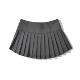 American retro college style low waist gray skirt for women in autumn and winter new versatile button pleated short skirt for women