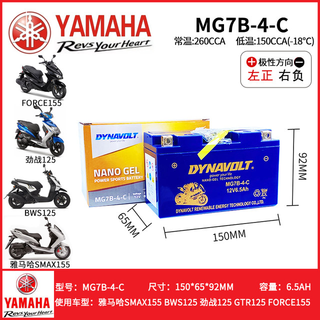 Yamaha SMAX155 BWS125 Ray125 FORCE155 Battery Battery