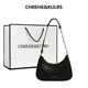 CHREHE/KULRS niche design genuine leather underarm bag for women 2025 new fashion crescent bag one-shoulder crossbody bag