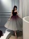 Thai trend brand niche design burgundy gradient A-line high waist large sway puff mesh skirt princess skirt