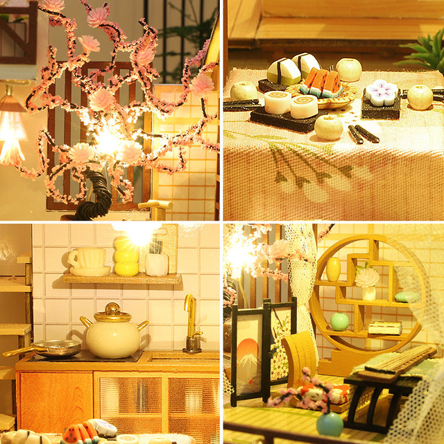 diy cabin forest garden Japanese style large villa handmade small house model assembled toy birthday gift