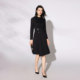 BBLLUUEE pink blue wardrobe stand collar elegant pleated dress women 2024 early spring new ol waist knitted skirt