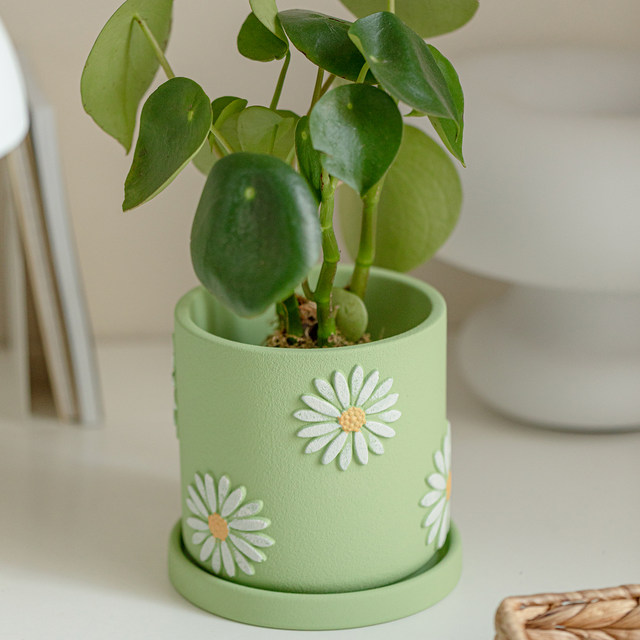 
Nordic simple ceramic flowerpot home living room creative personality creative hand-painted flower pots floral ornaments flower pots