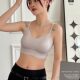 Large size large breasts show small beauty with back wrapped chest thin shoulder straps fixed cup large chest shockproof bra exercise without traces and great elasticity