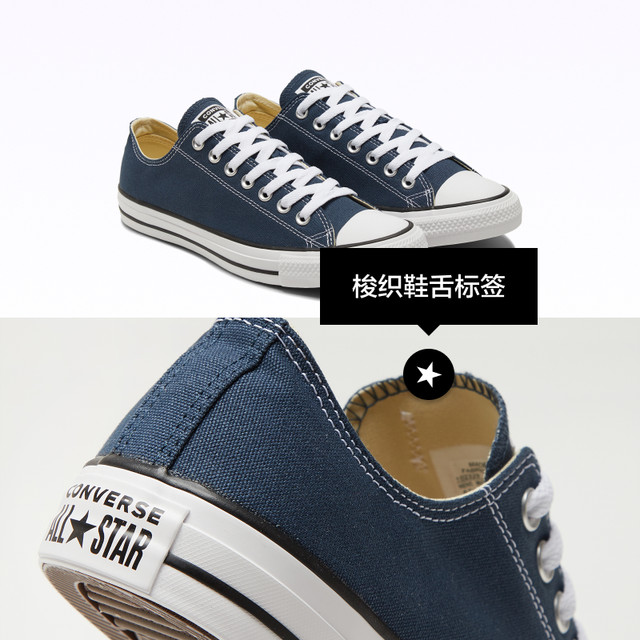 CONVERSE Converse Official All Star Men's and Women's Canvas Low-top Casual Sports Shoes Navy Blue 102329