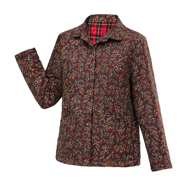 Small mother small cotton jacket middle-aged and elderly women's clothing autumn and winter thin cotton coat grandma plus cotton top short coat