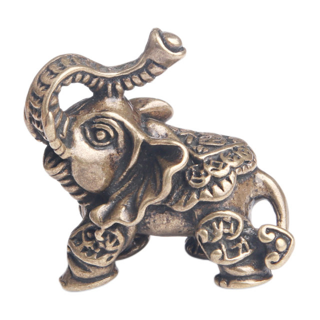 Pure Bronze Make Old Nafu Grand Elephant Couple Desktop Swing Home Feng Shui Play Tea Pets Old Copper
