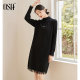 OSA half-high collar lace dress 2024 new women's high-end gold-feel autumn and winter bottoming skirt