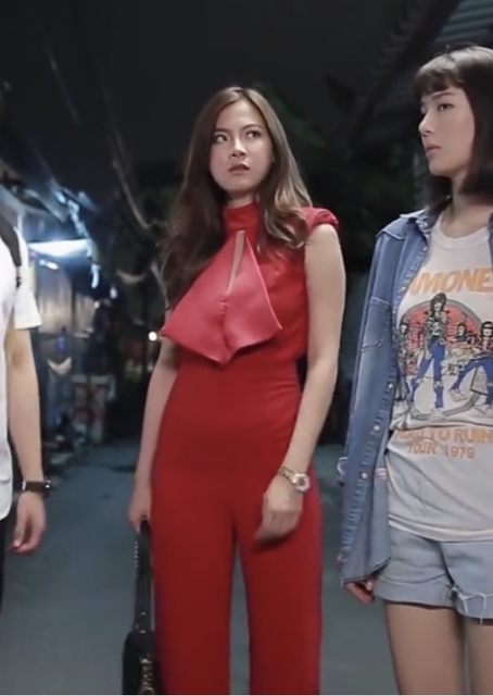 Thai drama "Fire Obsession" Xiaoshui Caina's same style red temperament slim backless sleeveless jumpsuit women's summer