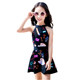 Girls' swimsuit one-piece skirt-style split shorts conservative hot spring student girl children's cute swimwear