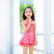 Girls' swimsuit one-piece skirt-style split shorts conservative hot spring student girl children's cute swimwear