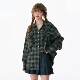 ziziFei autumn and winter retro design bow plaid thickened loose plaid shirt jacket for women