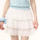 ziziFei summer new American retro a-line high-waist slim white three-layer cake skirt half-body short skirt for women

