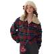 Serious Zizifei plaid jacket/V -neck sweater
