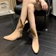 Maillard pointed toe pile boots for women's western cowboy boots 2025 autumn and winter new button high boots thick heel boots