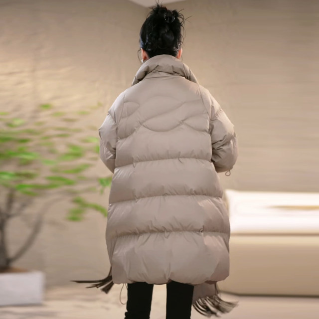 
2025 winter middle-aged and elderly mothers' down jacket women's winter thickened and warm loose large size belly-covering coat