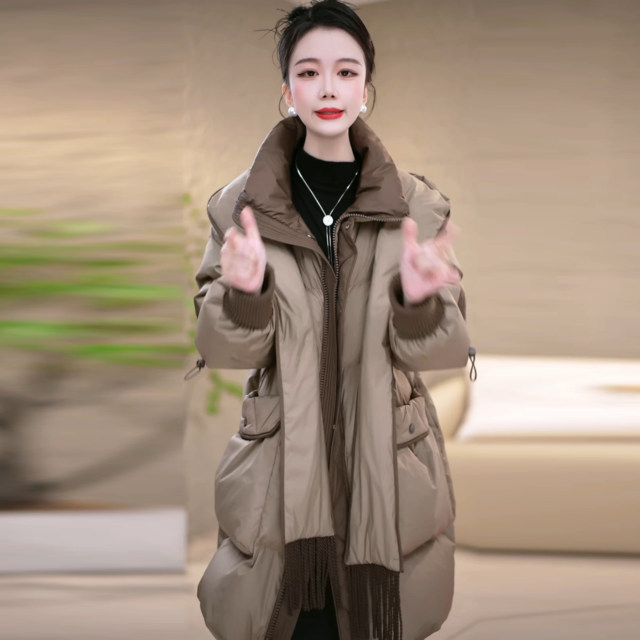 
2025 winter middle-aged and elderly mothers' down jacket women's winter thickened and warm loose large size belly-covering coat