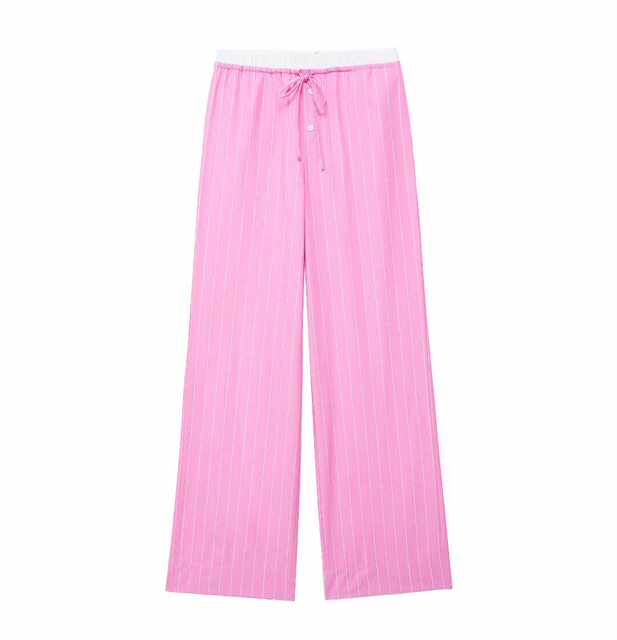 ZARATHESAME Summer Women's Casement Boxer Panties Details Striped Pajama Style Pants 3426252 046