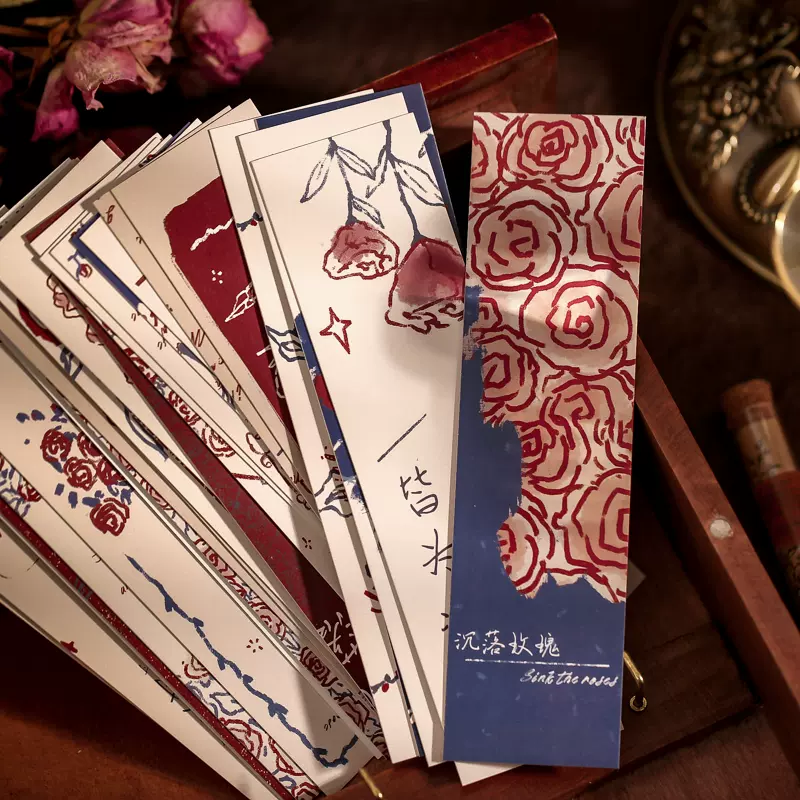 玫瑰宇宙书签古典中国风学生用复古风文艺卡片纸质创意礼物书页签-Taobao