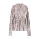 Xu Mo Xi French -style semi -high -necked net gauze long -sleeved slimming bottom shirt T -shirt female autumn in female autumn