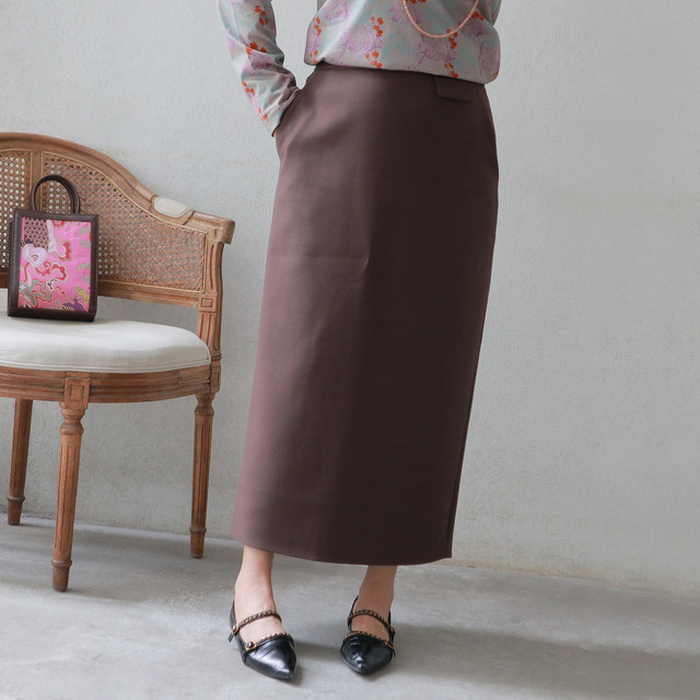 Interactive elegant commuting! Very versatile fashion ~ sloppy after slimming 2 side pockets, suit half skirts, long skirts
