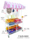 Folding stalls mobile small cart, net red night market display rack with ceiling promotional carts snack stalls shelves
