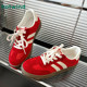 Hot wind mochi moral training shoes 2025 winter new popular red sneakers sports casual shoes thin sole women's shoes