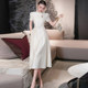 European Station 2025 summer new high-end light luxury occasion women's French temperament long skirt women's white dress