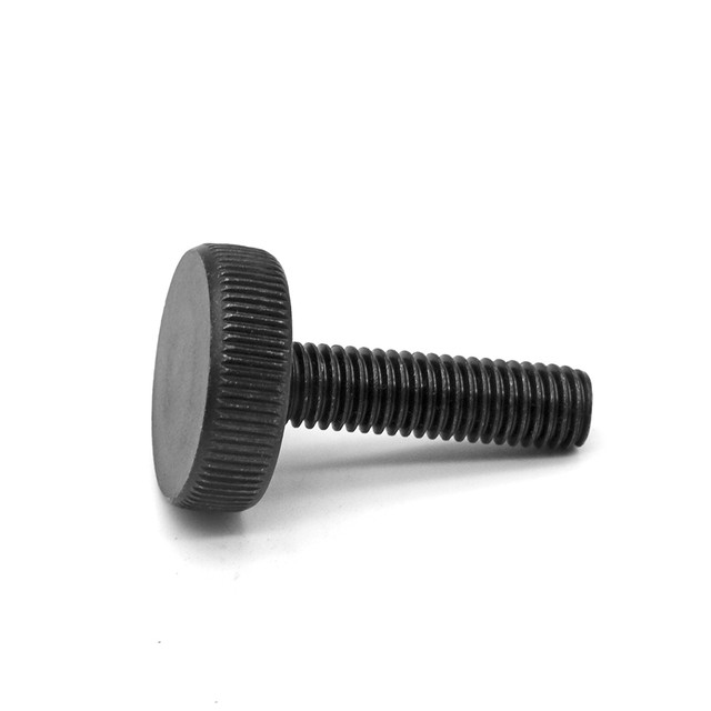 GB835 black flat head knurled hand screw black zinc plated large head hand screw adjustment screw m3m4m5m6m8m10