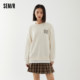 Semir sweatshirt women's letter printing autumn 2024 new loose fake two-piece pullover simple hat-free top trendy