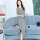 Modal's new V-neck short-sleeved ice silk nightgown thin loose nightgown home clothes can be worn casual dress outside