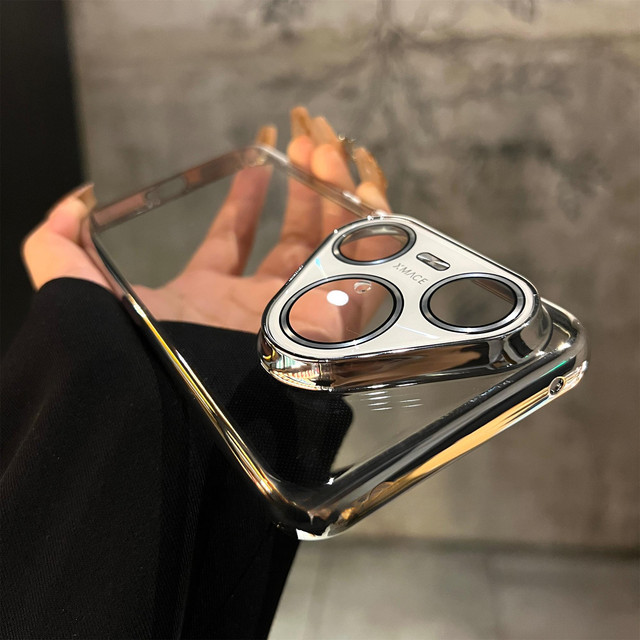 Suitable for Huawei pura80pro mobile phone case transparent electroplating pura70pro comes with laser lens film p80ultra ultra-thin pura70 original color 80 simple all-inclusive anti-fall protective cover