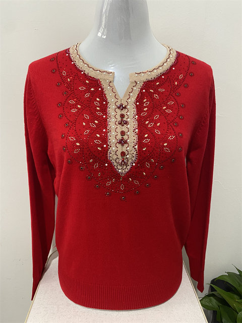 Autumn clothing for middle-aged and elderly mothers to celebrate their mother-in-law's woolen sweater, long-sleeved knitted bottoming shirt, wedding banquet, 50-year-old foreign-style outer wear for women