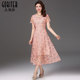 Gubesa mesh embroidery summer dress for young mothers, fashionable and elegant mid-length dress for ladies