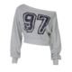 American retro digital printing shoulder long -sleeved sweater 2024 autumn and winter new hot girls are thin and versatile, oblique shoulder top