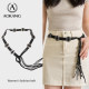 Aokang Belt Women's 2025 New Knitted Punch-free Cowhide Belt Ethnic Style Women's Waist Envelope Decoration with Skirt