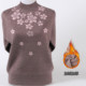 Middle-aged and elderly women's autumn and winter sweaters thickened and warm half turtleneck pullover plus velvet knitted bottoming sweater