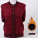 Middle-aged and elderly autumn and winter women's sweater cardigan coat velvet thickened grandma round neck sweater loose top