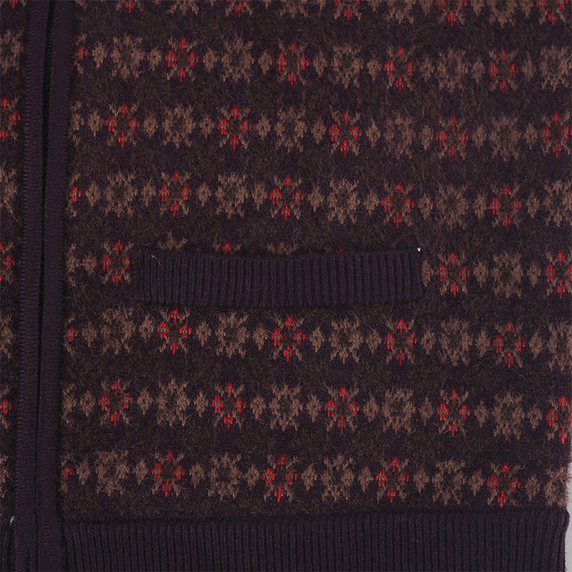 Middle-aged and elderly women's clothing, mother's clothing, thickened warm zipper knitted cardigan coat, grandma's clothing, velvet clothing for the elderly