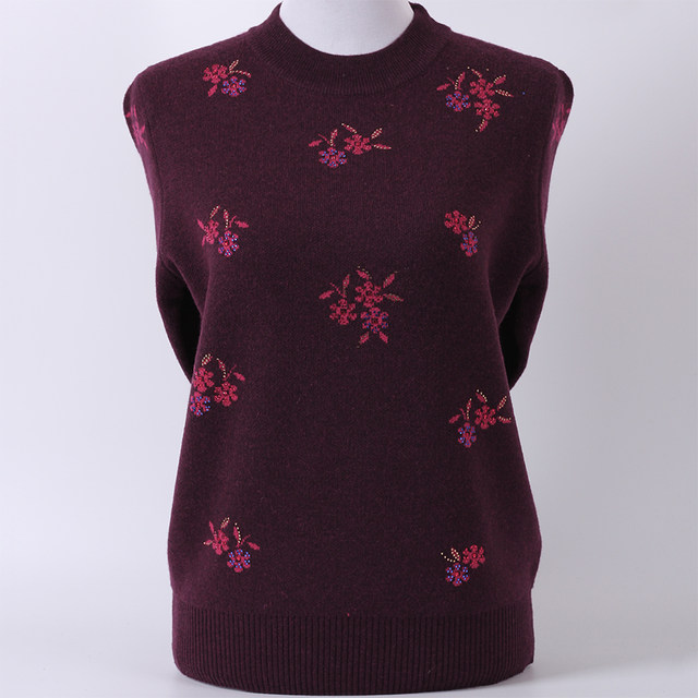 Middle-aged and elderly women's sweater thickened half-high neck pullover sweater grandma sweater knit top