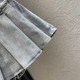2025 summer new hot girl high waist pleated skirt ultra short denim skirt anti-exposure A-line versatile elastic short skirt trendy
