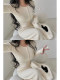 YOUNGGIRLDAY pure desire sexy body, thin round neck long -sleeved bottom knitted hip skirt