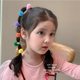 Girl color wool ball hair rope super cute rubber band new kindergarten girl cute hair circle high warhead jewelry elasticity
